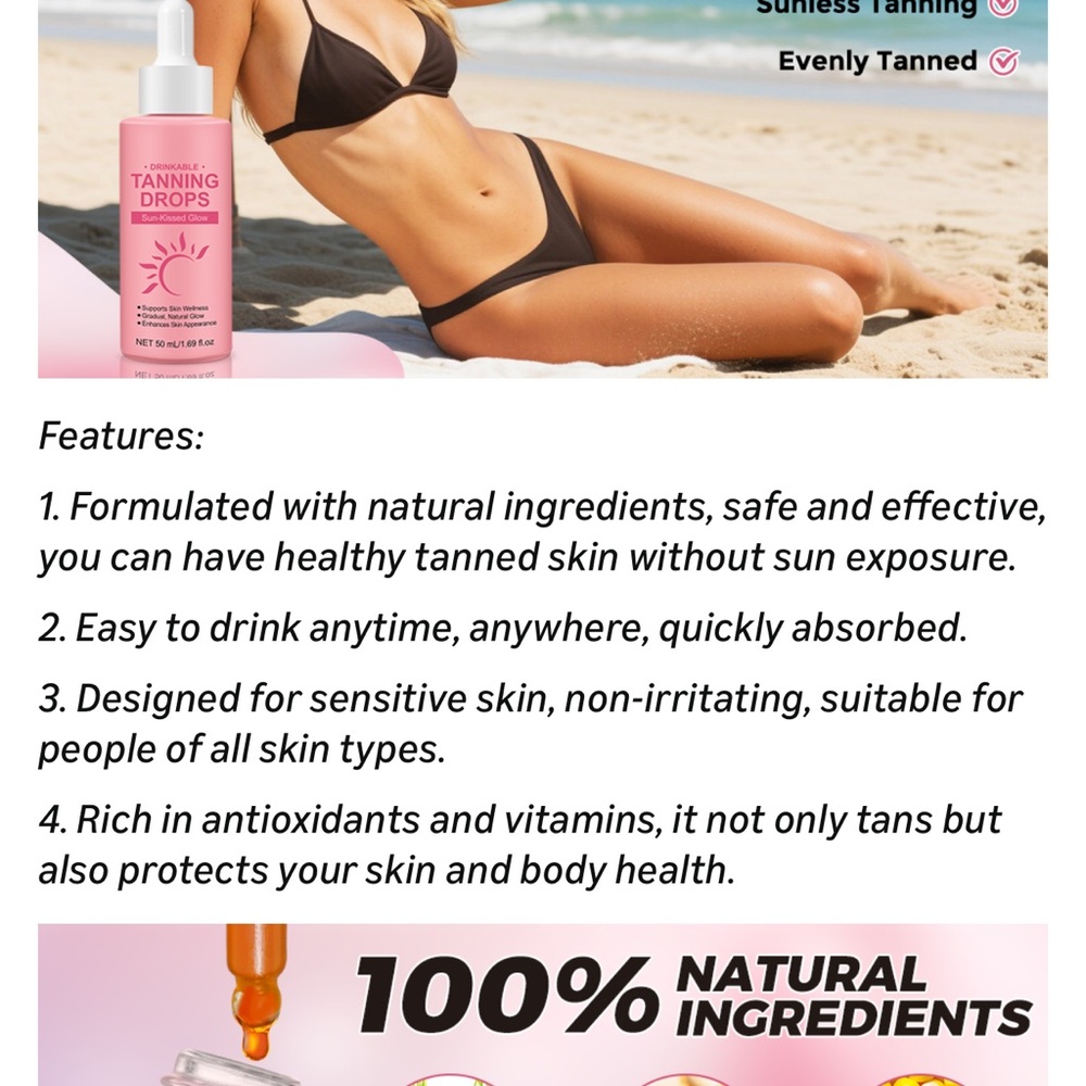 Drinkable Tanning Drops - Picture 4 of 15